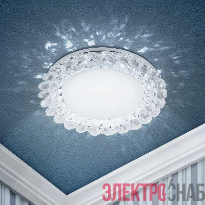 Светильник DK84 CH/WH 13Вт GX53 220В точечный хром./прозр. 40/720 ЭРА Б0020573