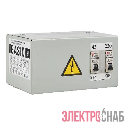 Ящик с понижающим трансформатором ЯТП 0.25 220/42В (2 авт. выкл.) Basic EKF yatp0.25-220/42v-2a