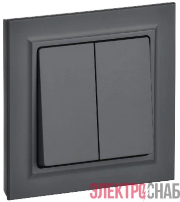 Выключатель 2-кл. СП BRITE ВСР10-2-0-БрГ 10А в сборе графит IEK BR-V20-0-10-K53-F