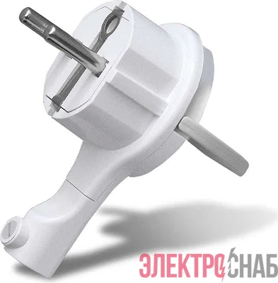 Вилка-невидимка электрическая 16А 250В с заземл. бел. UNIVersal 5566874