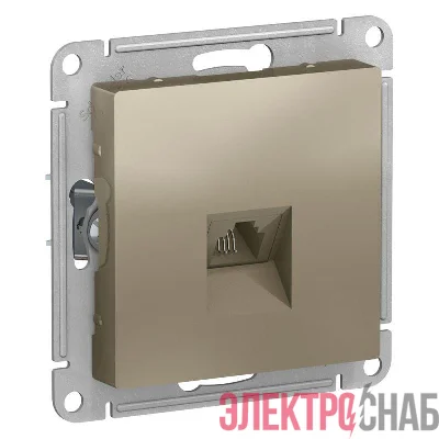 Механизм розетки телефонной 1-м СП AtlasDesign RJ11 шампань SchE ATN000581