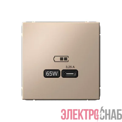 Розетка USB ArtGallery тип C 65Вт QC PD высокоскор. ЗУ механизм песочн. SE GAL001227
