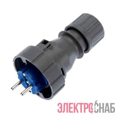 Вилка прямая влагозащищенная 2P+РE 16А IP68 Rexant 111-013
