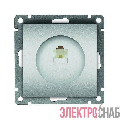 Розетка компьютерная 1-м СП Афина RJ45 кат.5E механизм серебр. Universal A0051-S