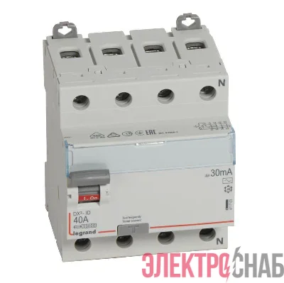 Выключатель диф. тока 4п 40А 30мА тип AC DX3 Leg 411703