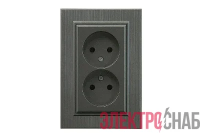 Розетка 2-я Karea LINE STAR без заземл. дым. металлик Makel 86050017