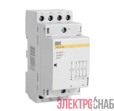 Контактор модульный КМ20-40 20А/4п AC ИЭК MKK20-20-40