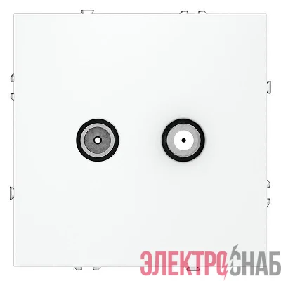 Розетка телевизионная оконечная TV + SAT 2-м СП S70 механизм бел. матов. Voltum VLS060402