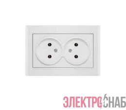 Розетка 2-м СП Бриллиант 16А IP20 без заземл. бел. UNIVersal 7947519