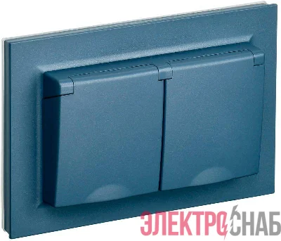 Розетка 2-м СП BRITE РСбш12-3-44-БрМ 16А IP44 в сборе с заземл. защ. шторки с крышкой маренго IEK BR-R26-16-44-K35-F