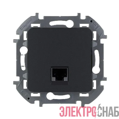Розетка компьютерная Inspiria RJ45 кат.5E UTP антрацит Leg 673828