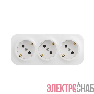 Розетка 3-м ОП Quteo 16А IP20 250В 3х2P+E с заземл. защ. шторки бел. Leg 782238
