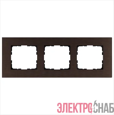 Рамка 3-м G-Metal метал. алюм. корич. Brown Jasmart G1003AZ
