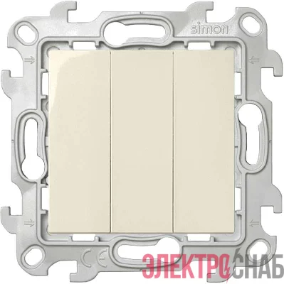 Выключатель 3-кл. 1п 2мод. СП Simon 24 10А IP20 механизм сл. кость Simon 2450391-031