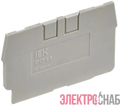 Заглушка для CP 2.5кв.мм сер. IEK YCT20-00-K03-002-ZGL