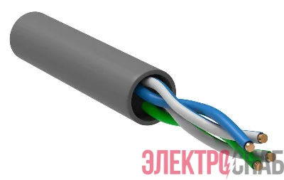 Кабель витая пара U/UTP кат.5E 2х2х24AWG solid CCA PVC сер. (м) GENERICA BC1-C5E02-111-305-G