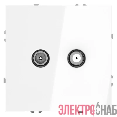 Розетка телевизионная оконечная TV + SAT 2-м СП S70 механизм бел. глянцевый Voltum VLS060401