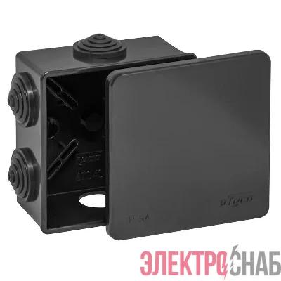 Коробка распределительная ОП 85х85х40мм УХЛ1 IP54 черн. Рувинил 67040Ч