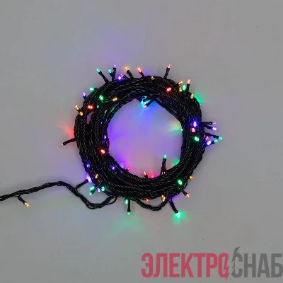 Гирлянда светодиодная управляемая&"Нить&" 10м 100LED мультиколор 10Вт 220-240В IP65 8 режимов провод ПВХ черн. (нужен контроллер 217-204) Neon-Night 303-139