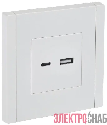 Розетка USB A+C 3.1А FORTE&PIANO FP250 бел. IEK FP-U22-D31-K01