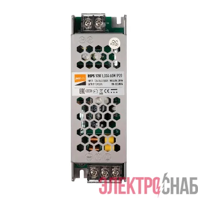 Блок питания для светодиод. ленты BSPS 60Вт 5А 12В IP20 метал. JazzWay 3329327A
