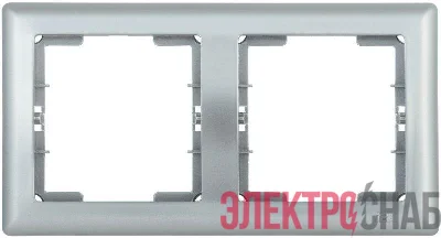 Рамка 2-м BOLERO РГ-2-БС горизонт. серебр. IEK EMB20-K23