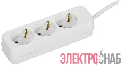 Удлинитель 3х1.5м 10А У03 ПВС 3х1 бел. UMA IEK UM-YP10-16-03-01-Z-K01