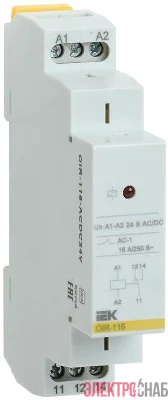 Реле промежуточное OIR 1 конт. (16А) 24В AC/DC IEK OIR-116-ACDC24V