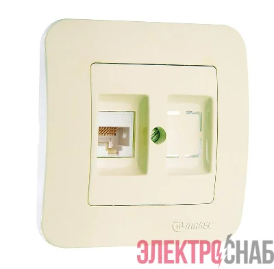 Розетка компьютерная кат.5E+гнездо Makel 55235