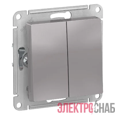 Переключатель проходной 2-кл. СП AtlasDesign 10А IP20 (сх. 6/2) 10AX механизм алюм. SE ATN000365