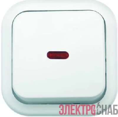 Выключатель 1-кл. ОП Валентина 10А IP20 А16-054 с индикацией бел. Кунцево 7632