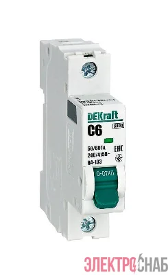 Выключатель автоматический модульный 1п C 6А 6кА ВА-103 DEKraft 12269DEK