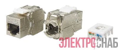 Вставка Keystone Jack RJ45 (8P8C) кат.5E экранир. KJ8-8P8C-C5e-180-TLS-SH-F-WH 180град. Toolless бел. Hyperline 426191