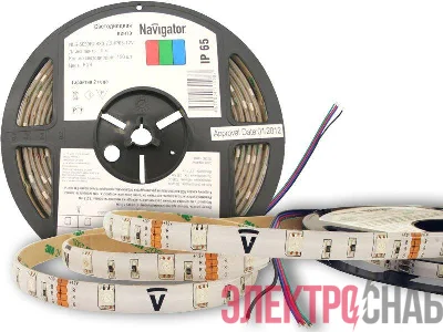 Лента светодиодная 71 428 NLS-5050RGB30-7.2 IP65 12B R5 7.2Вт/м (уп.5м) Navigator 71428