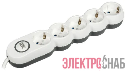 Удлинитель 5х5м с заземл. 16А IP20 Uno У05В 2P+PE 250В 3х1.5 IEK WYP53-16-05-05-ZK