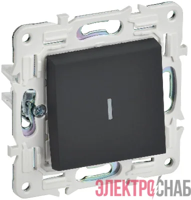 Выключатель проходной 1-кл. SKANDY 10А SK-V08G с индикацией графит IEK SK-V12-1-10-K53