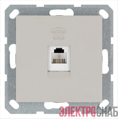 Розетка телефонная 1-м RJ11 механизм тауп JasmartG6101T