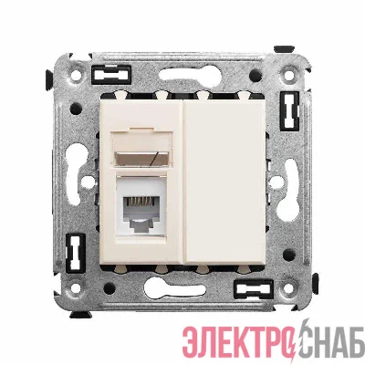 Розетка телефонная 1-м СП Avanti "Ванильная дымка" RJ12 DKC 4405313