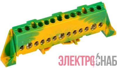 Шина PE "земля" в комб. изол. "Стойка" 8х12-13-ЖЗ TEKFOR IEK TF-NN20-13-DP-K52