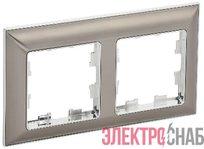Рамка 2-м BRITE РУ-2-Бр хром/никель IEK BR-M22-12-4-K23