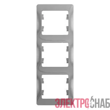 Рамка 3-м Glossa вертикал. алюм. SE GSL000307