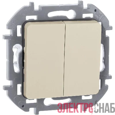 Выключатель 2-кл. Inspiria 10А IP20 250В 10AX механизм сл. кость IEK 673621