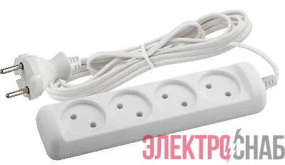 Удлинитель UX-4-5m 4х5м без заземл. 1300Вт ЭРА Б0023151