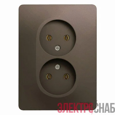 Розетка 2-м СП Glossa 16А IP20 250В без заземл. шоколад SE GSL000820
