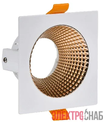 Светильник 4110 встраиваемый поворотный GU10 бел./золото пласт. IEK LT-UVB0-4110-GU10-1-K22