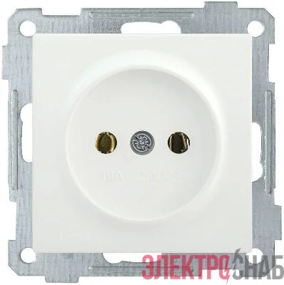 Розетка 1-м СП Bolero РС10-1-0-Б 10А IP20 без заземл. механизм бел. IEK ERB10-K01-10-1