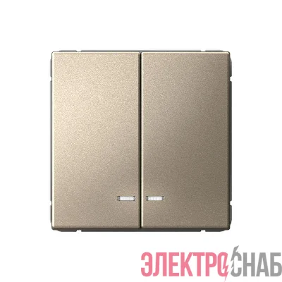 Выключатель 2-кл. ArtGallery (сх. 5а) 10AX с подсветкой механизм шампань SE GAL000553