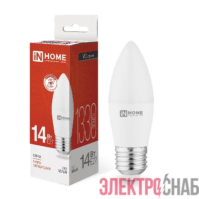 Лампа светодиодная LED-СВЕЧА-VC 14Вт E27 4000К 1330лм IN HOME 4690612047744