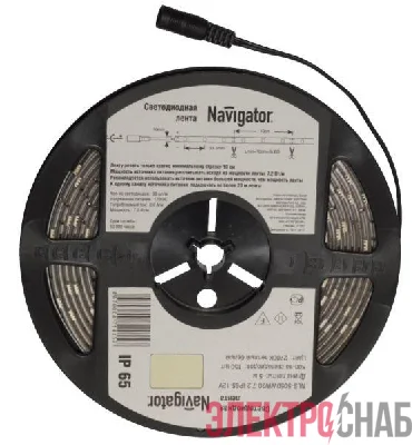 Лента светодиодная 71 414 NLS-5050WW30-7.2 IP20 12B R5 7.2Вт/м (уп.5м) Navigator 71414