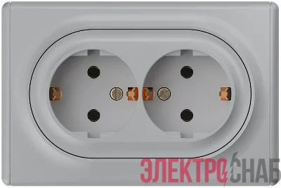 Розетка 2-м СП Florence 16А IP20 с заземл. винт. клеммы сер. 1E10401302 OneKeyElectro 2172836